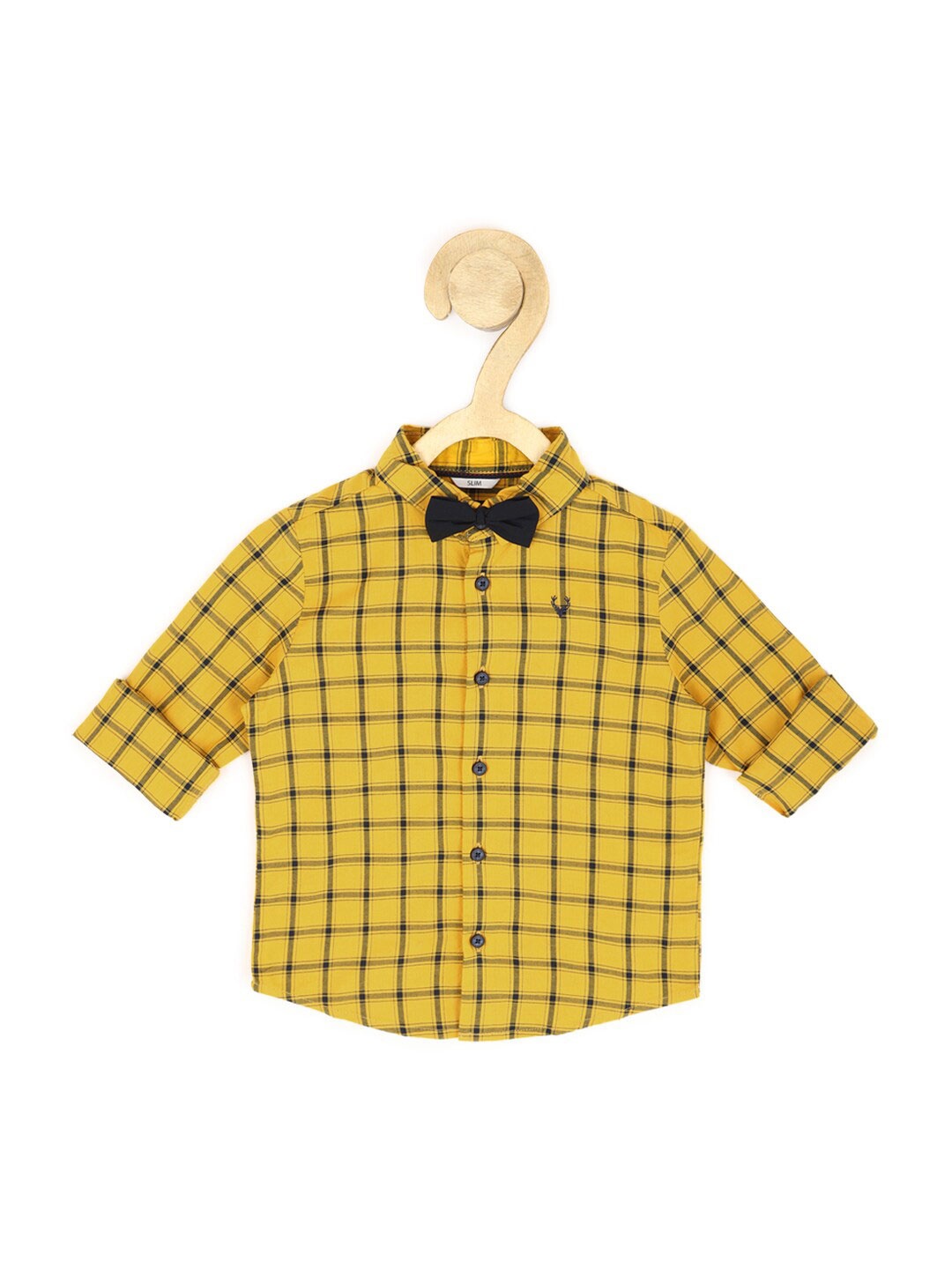 

Allen Solly Junior Boys Slim Fit Opaque Checked Casual Shirt, Yellow