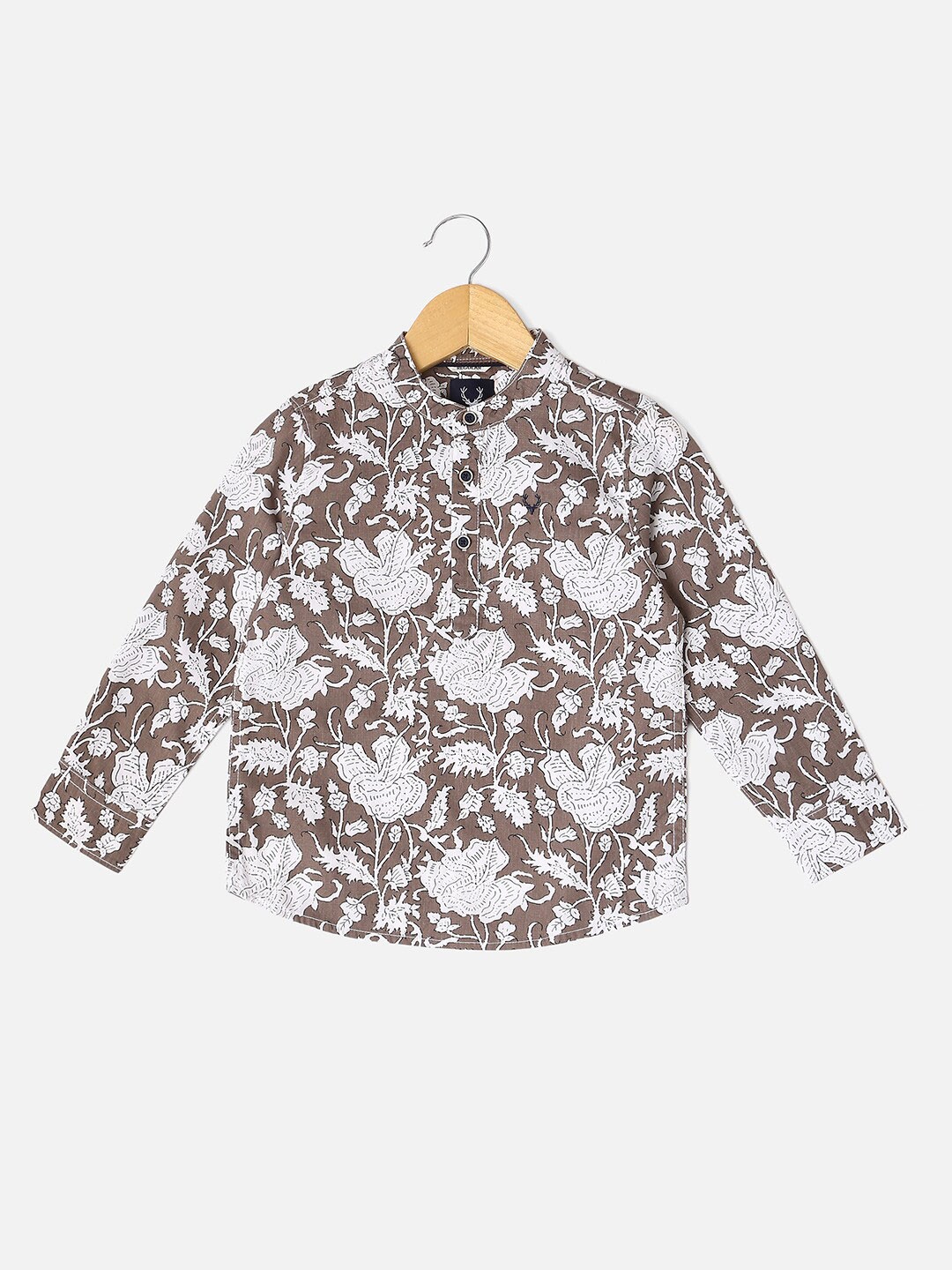 

Allen Solly Junior Boys Floral Opaque Printed Casual Shirt, Brown