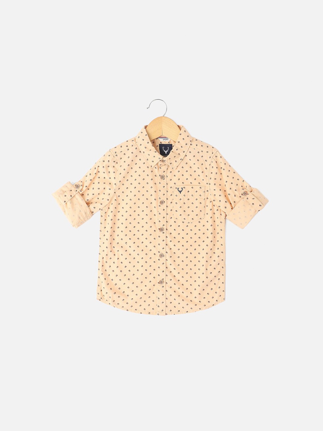 

Allen Solly Junior Boys Slim Fit Opaque Printed Casual Shirt, Beige
