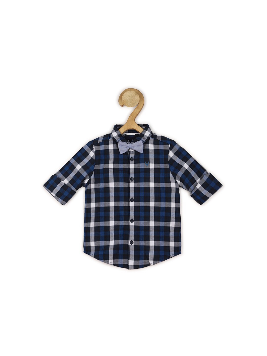 

Allen Solly Junior Boys Slim Fit Opaque Checked Casual Shirt, Navy blue