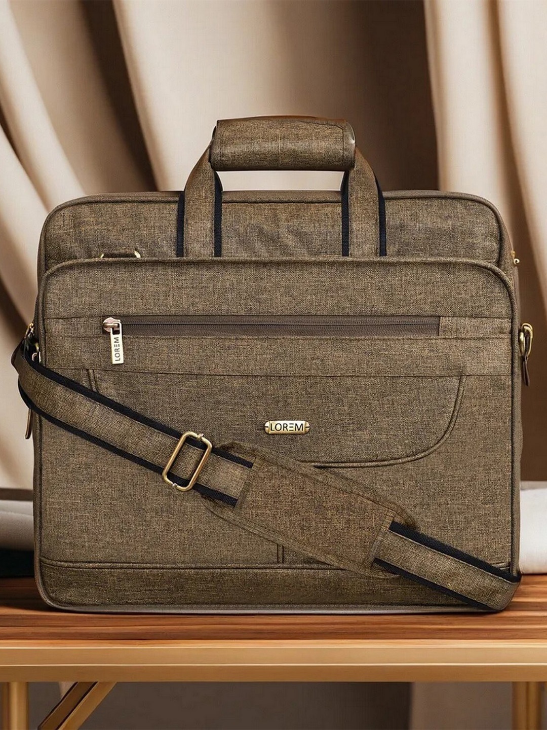 

LOREM Unisex Textured Laptop Bag, Khaki