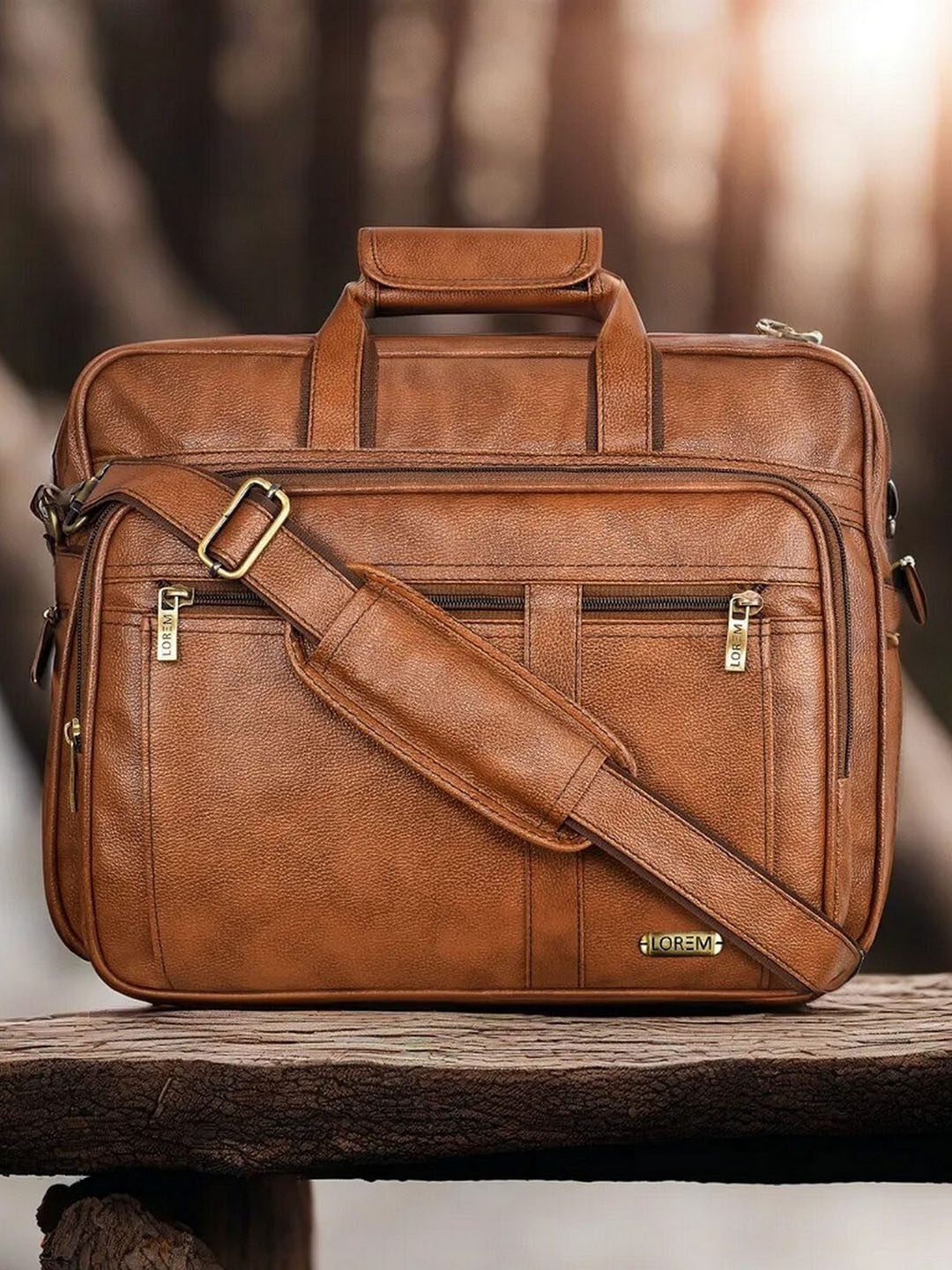 

LOREM Unisex Water Repellent Laptop Bag, Tan