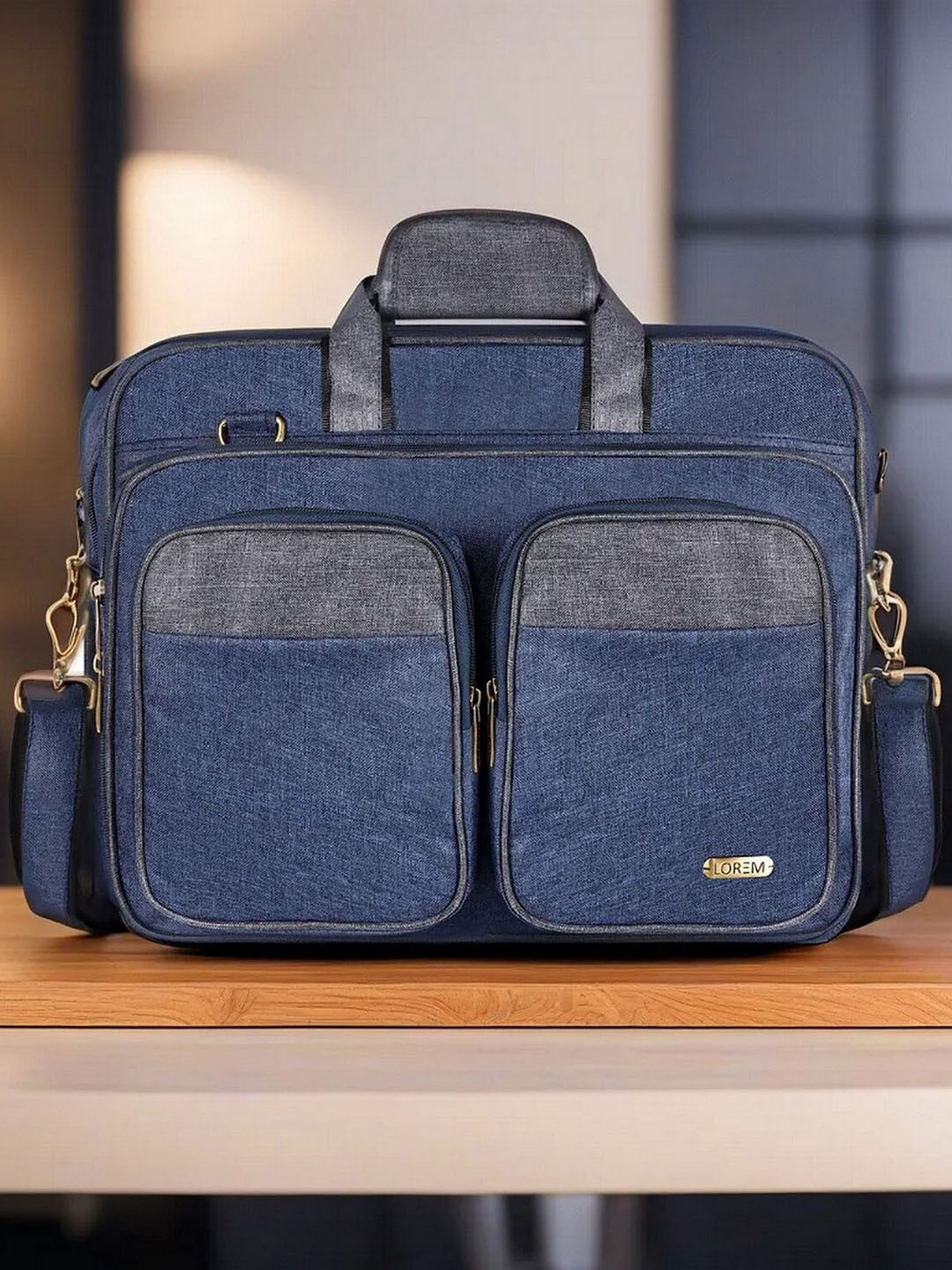 

LOREM Unisex Textured Messenger Bag, Blue