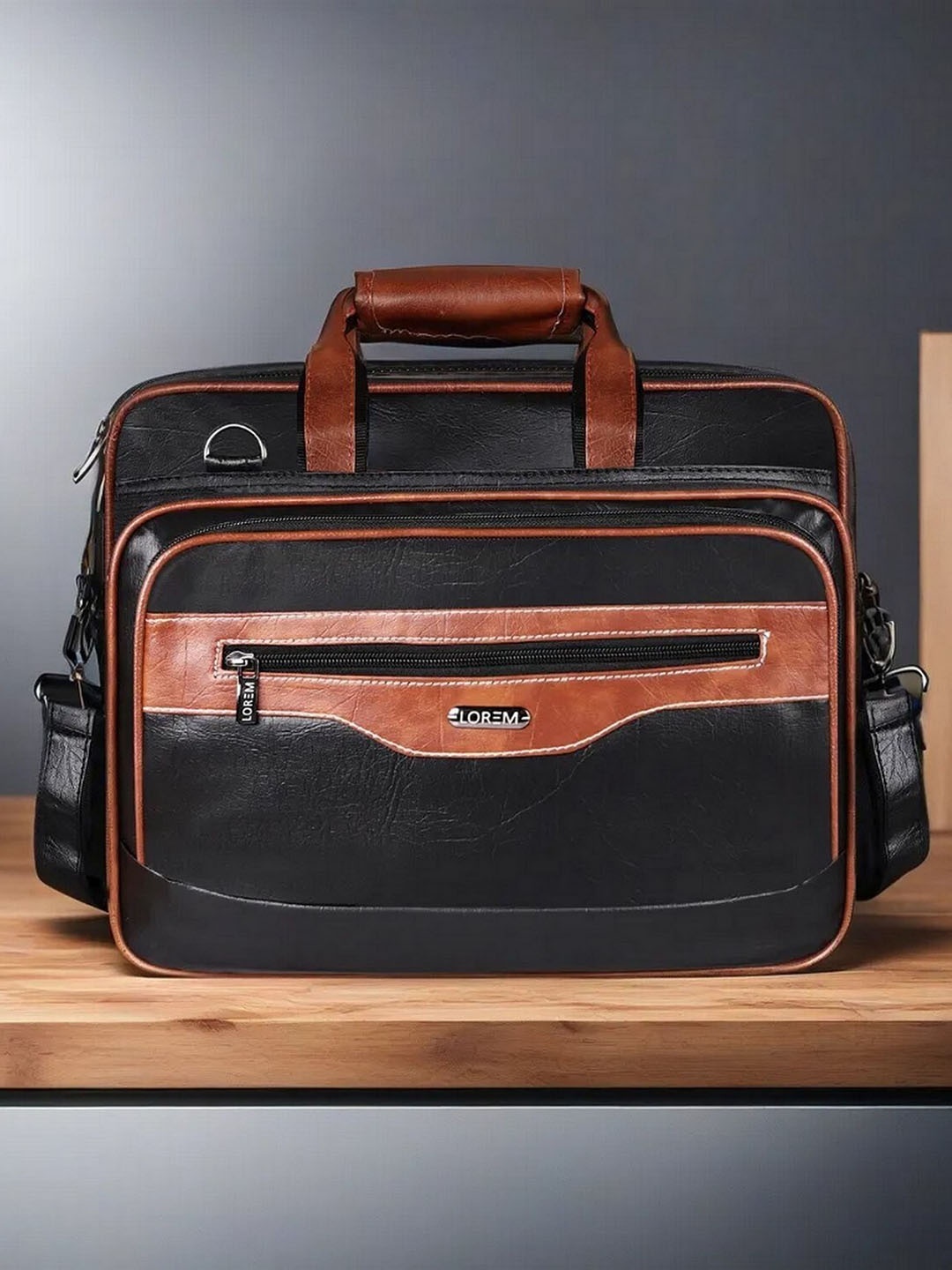 

LOREM Unisex Messenger Bag, Black