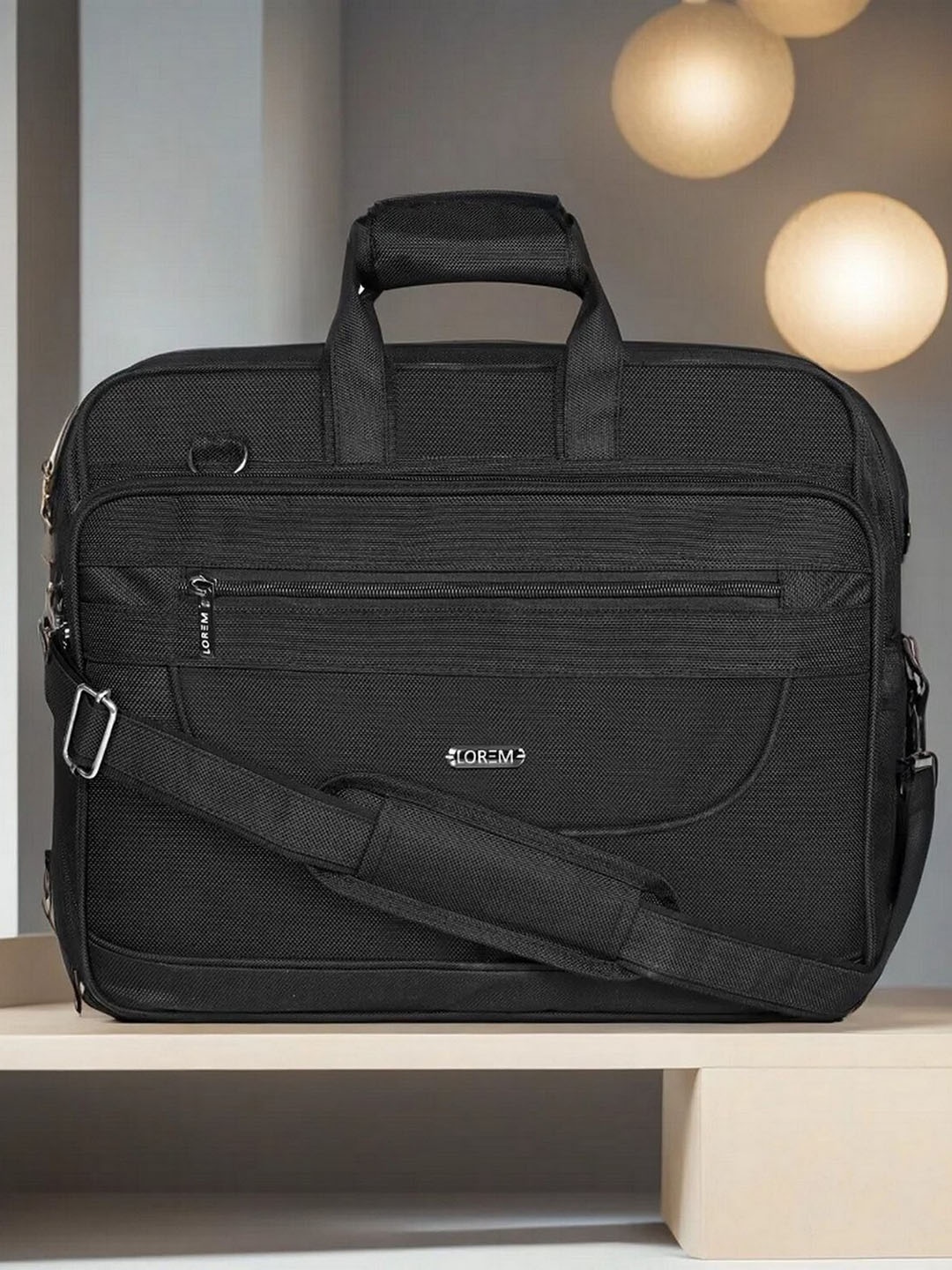 

LOREM Unisex Water Repellent Laptop Bag, Black