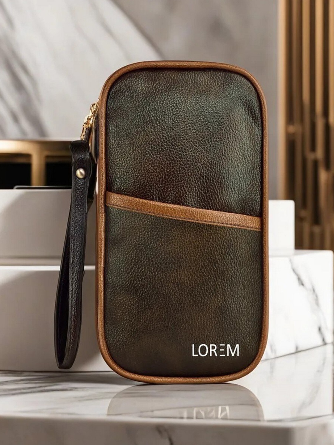 

LOREM Unisex Passport Holder with Passport Holder, Brown