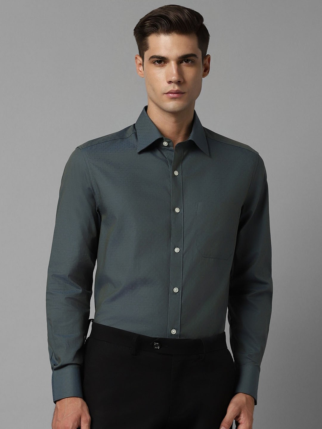 

Louis Philippe Men Opaque Formal Shirt, Green