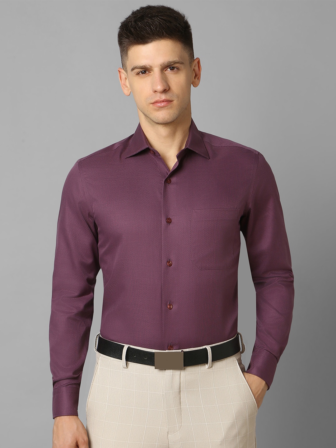 

Louis Philippe Men Opaque Formal Shirt, Maroon