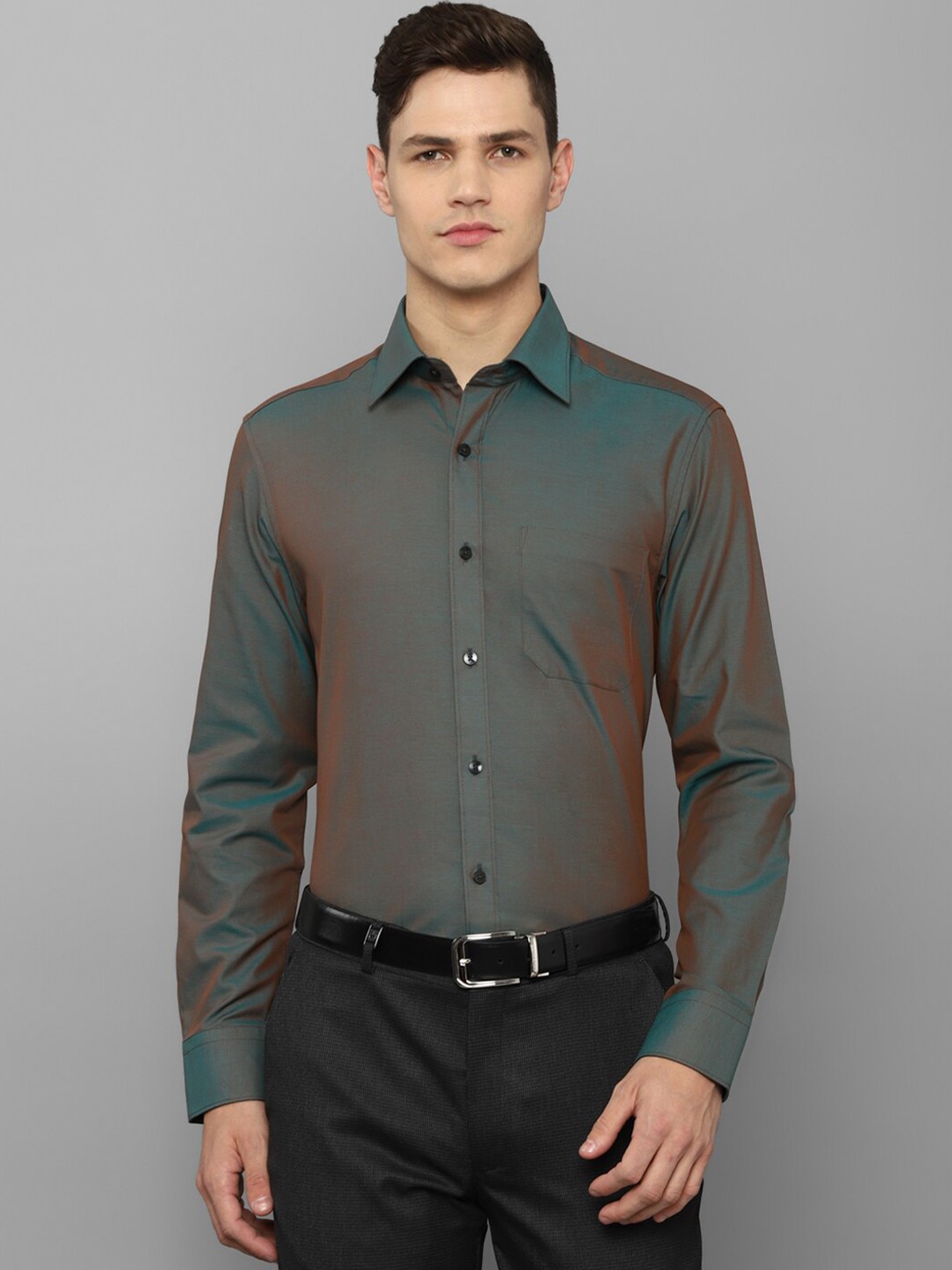 

Louis Philippe Men Opaque Formal Shirt, Olive