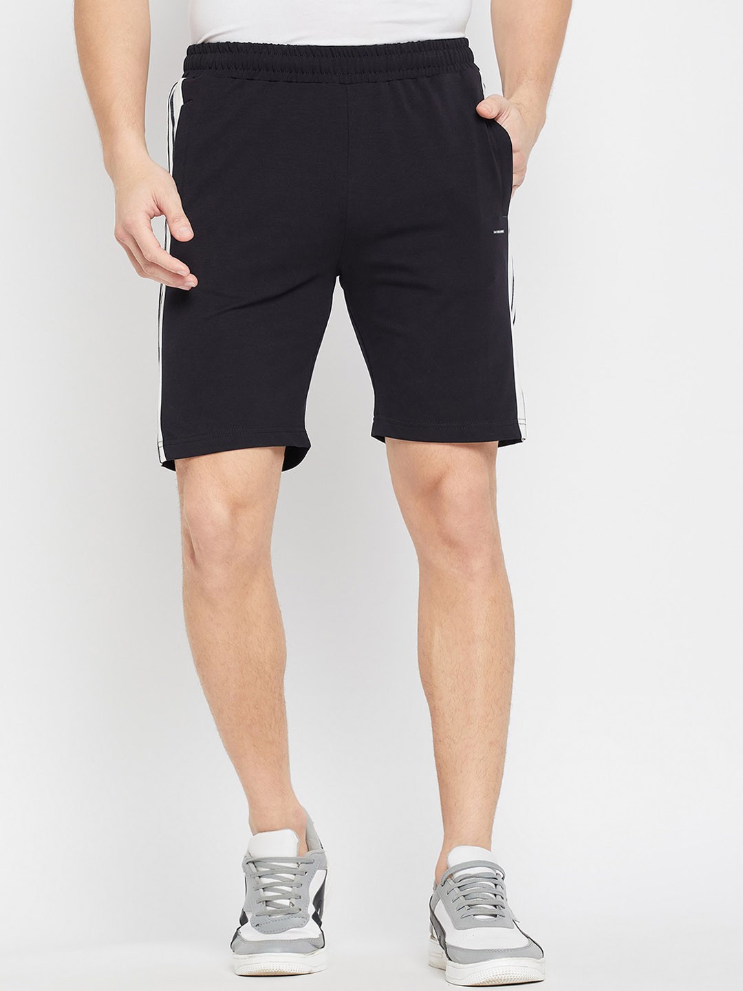 

Okane Men Soild Sports Shorts With Slip-On Closure, Navy blue