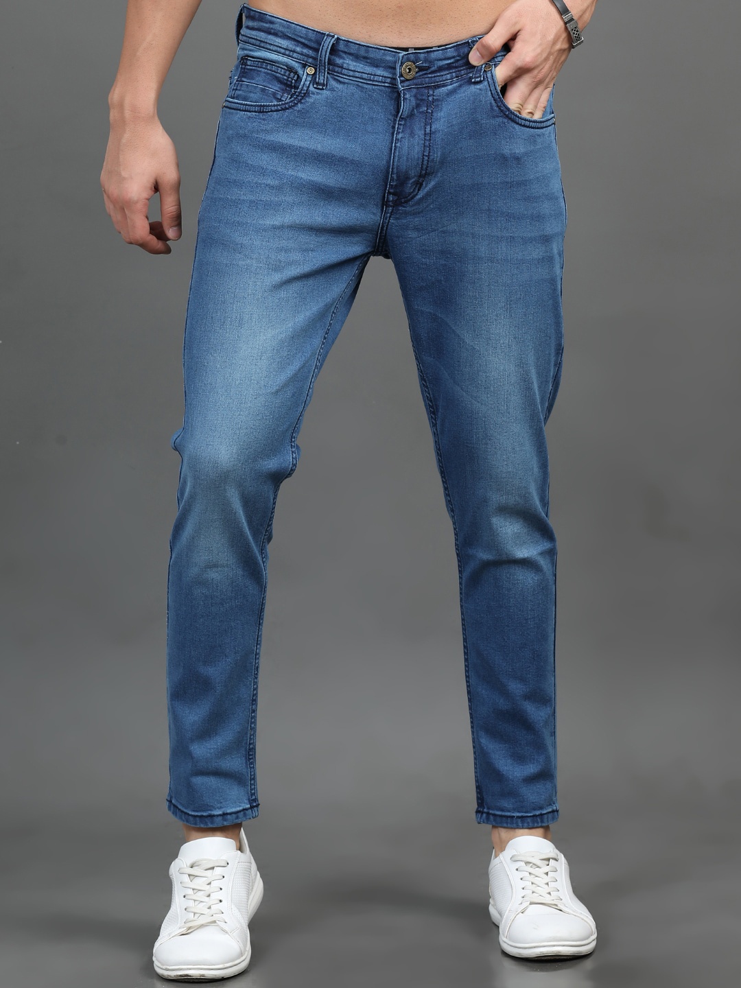 

PAUL STREET Men Slim Fit Light Fade Stretchable Jeans, Blue