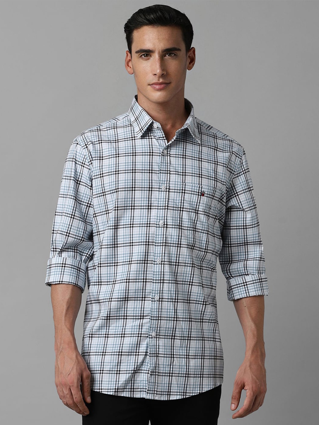 

Louis Philippe Sport Men Slim Fit Tartan Checks Opaque Checked Casual Shirt, White