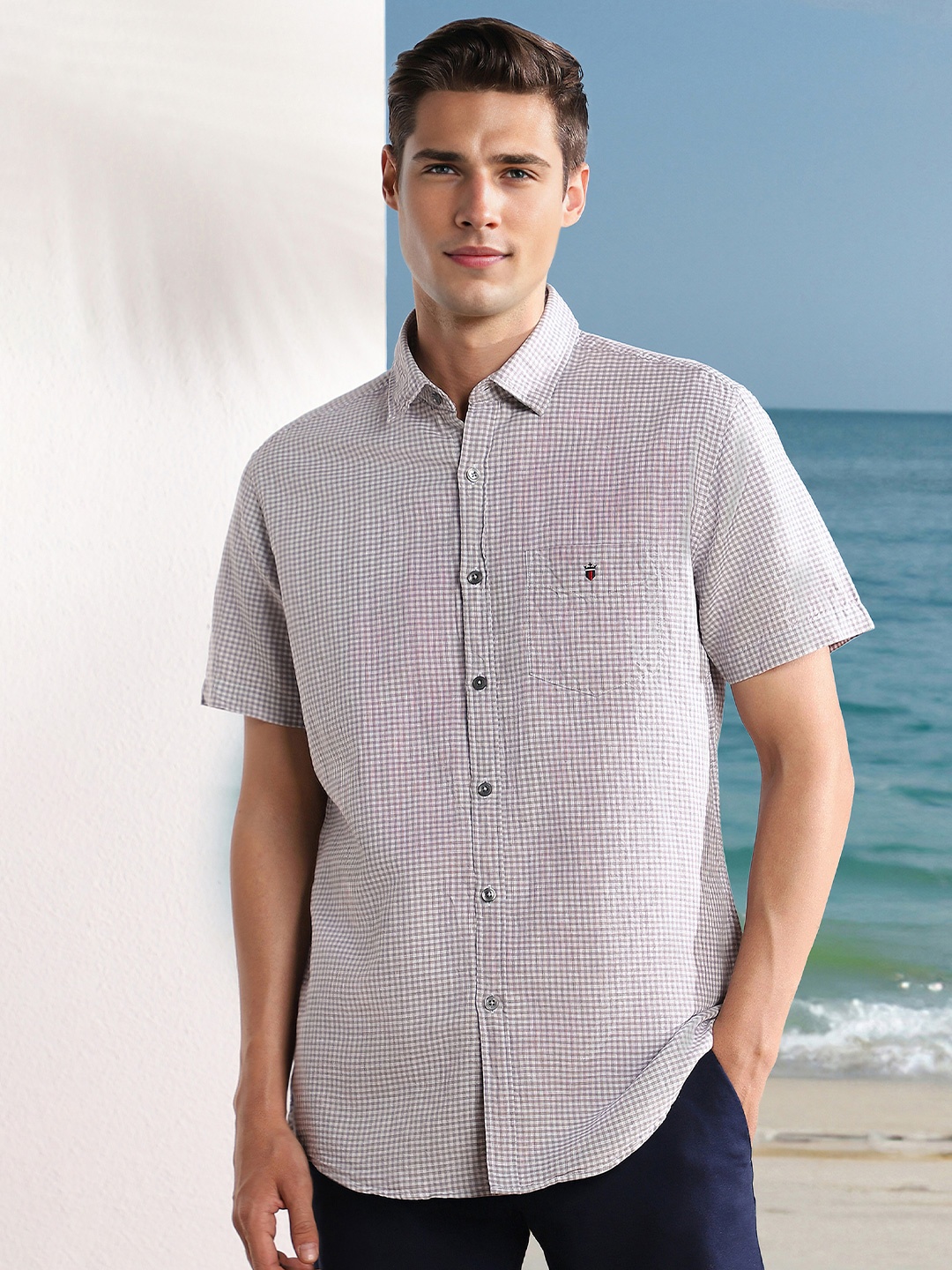 

Louis Philippe Sport Men Slim Fit Opaque Striped Casual Shirt, Grey