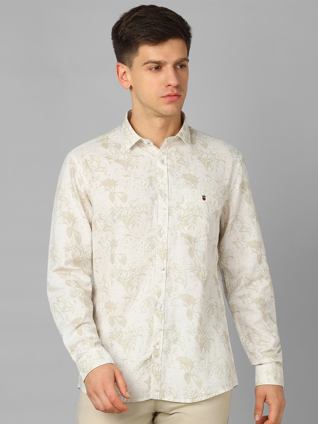 

Louis Philippe Sport Men Slim Fit Floral Opaque Printed Casual Shirt, Beige