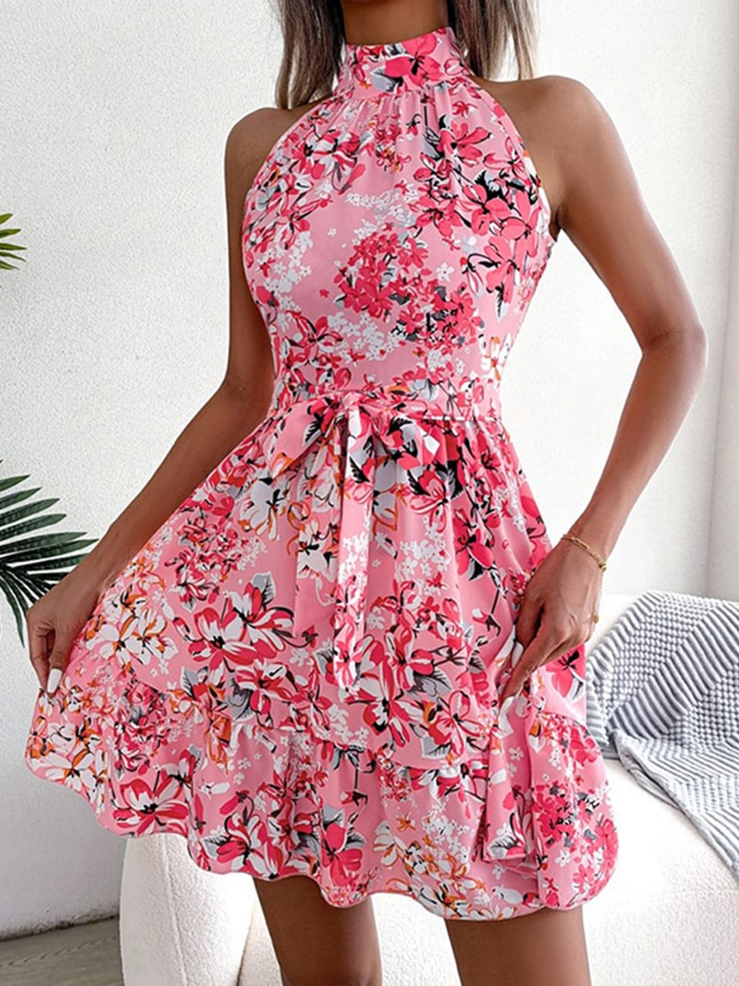 

StyleCast x Revolte Floral Print Fit & Flare Wrap Dress, Pink