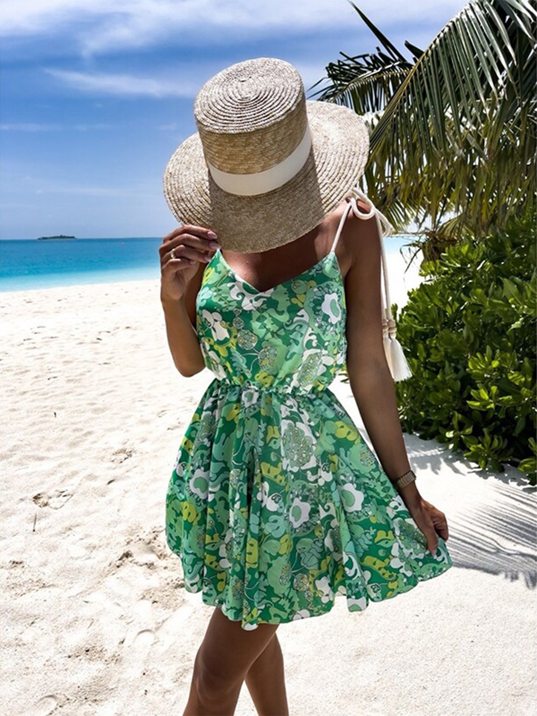 

StyleCast x Revolte Floral Print Fit & Flare Dress, Green