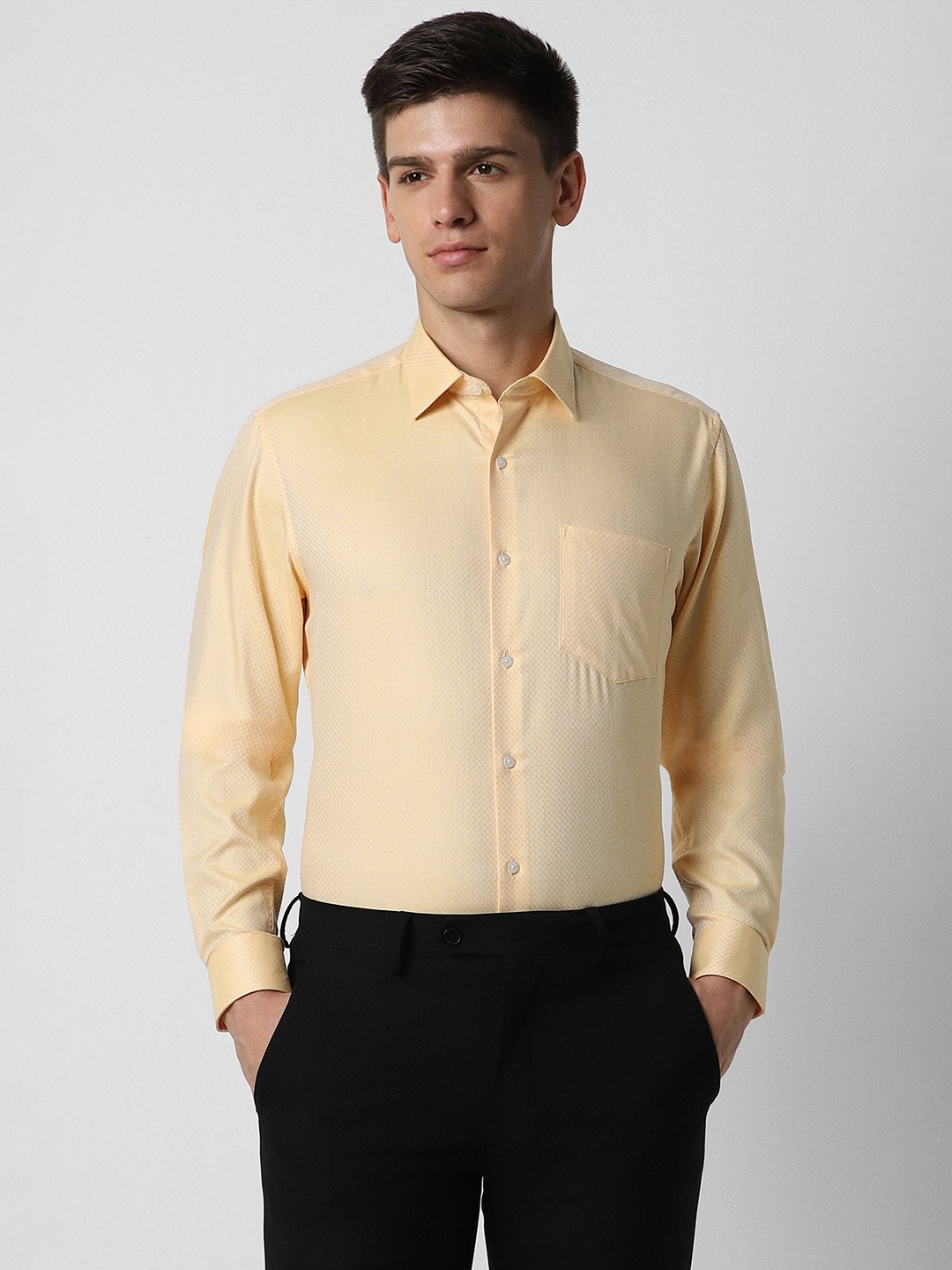 

Van Heusen Men Opaque Party Shirt, Yellow