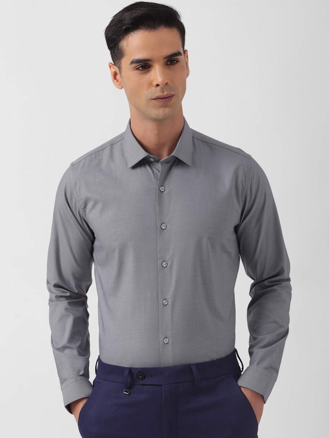 

Van Heusen Slim Fit Spread Collar Formal Shirt, Grey