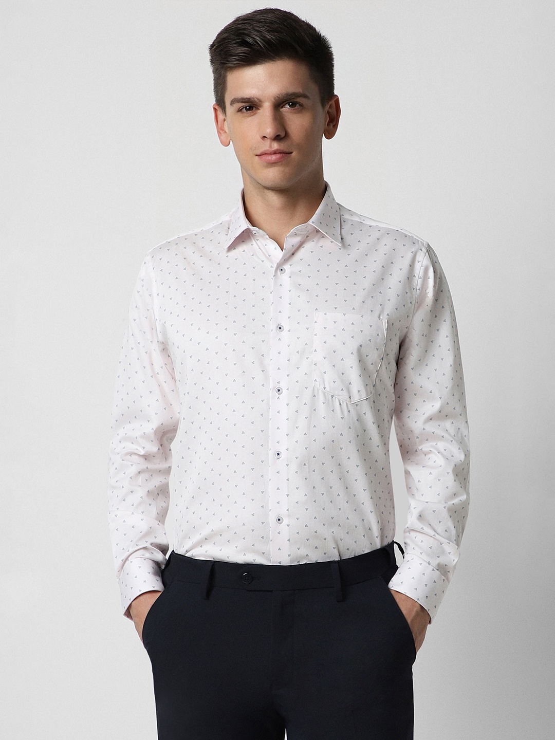 

Van Heusen Men Opaque Printed Party Shirt, White