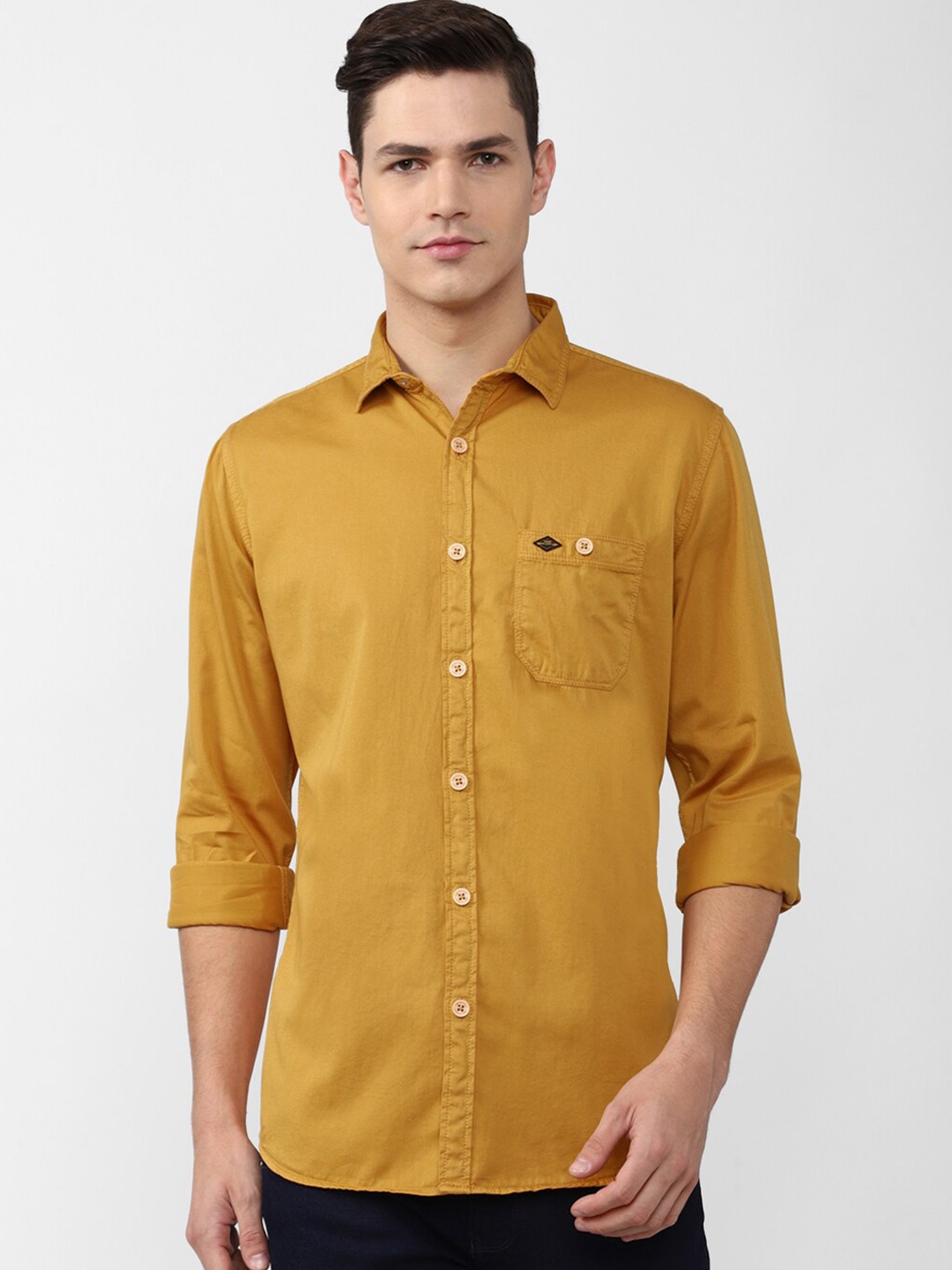 

VAN HEUSEN DENIM LABS Men Slim Fit Opaque Casual Shirt, Yellow