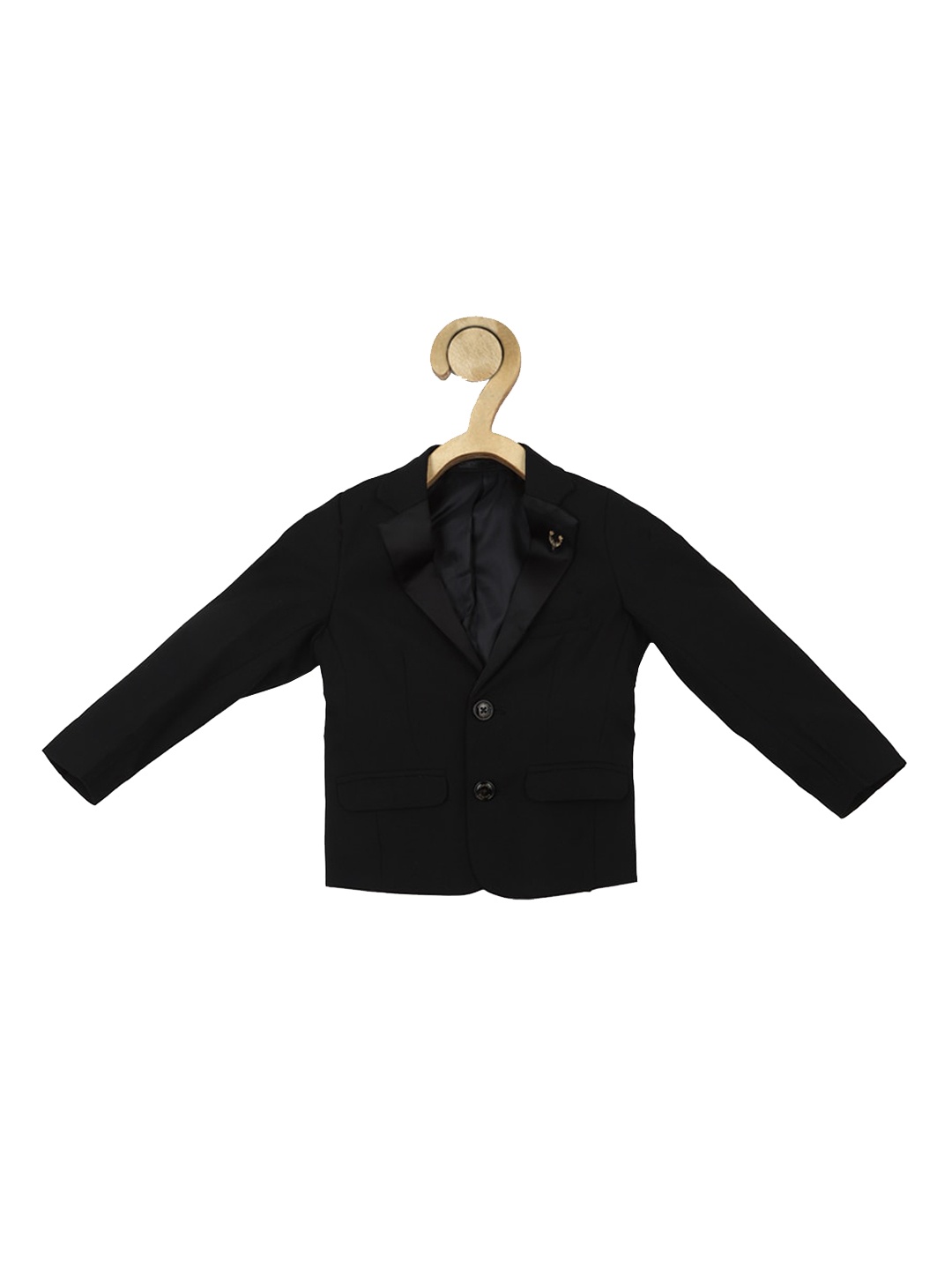 

Allen Solly Junior Boys Notched Lapel Collar Single Breasted Pure Cotton Blazer, Black
