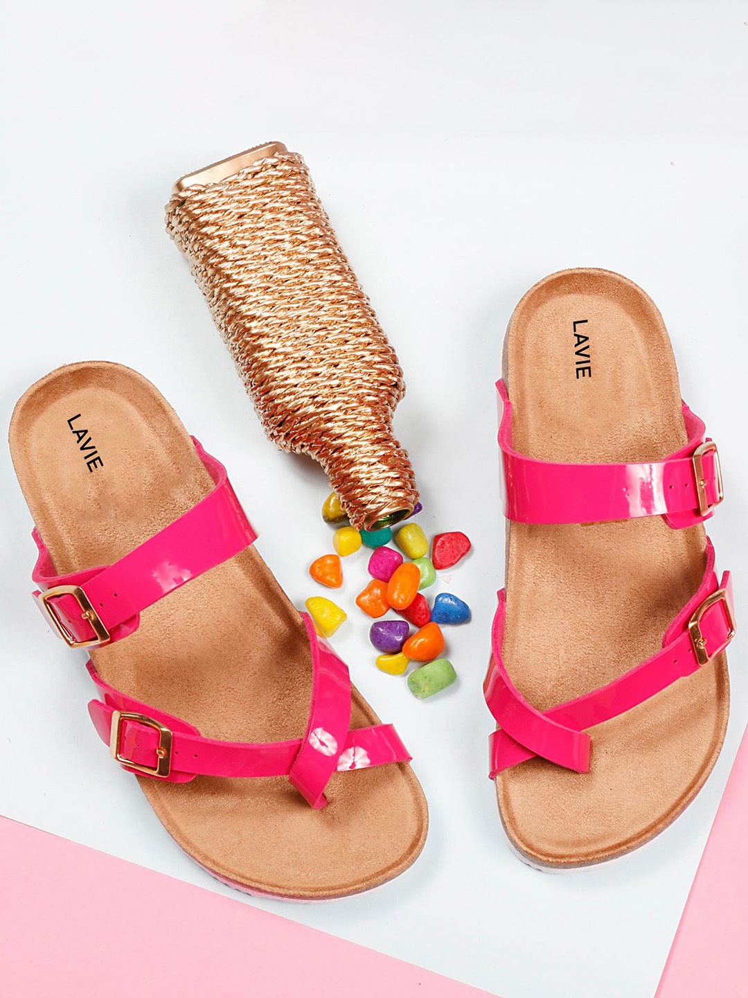 

Lavie One Toe Flats with Buckles, Fuchsia