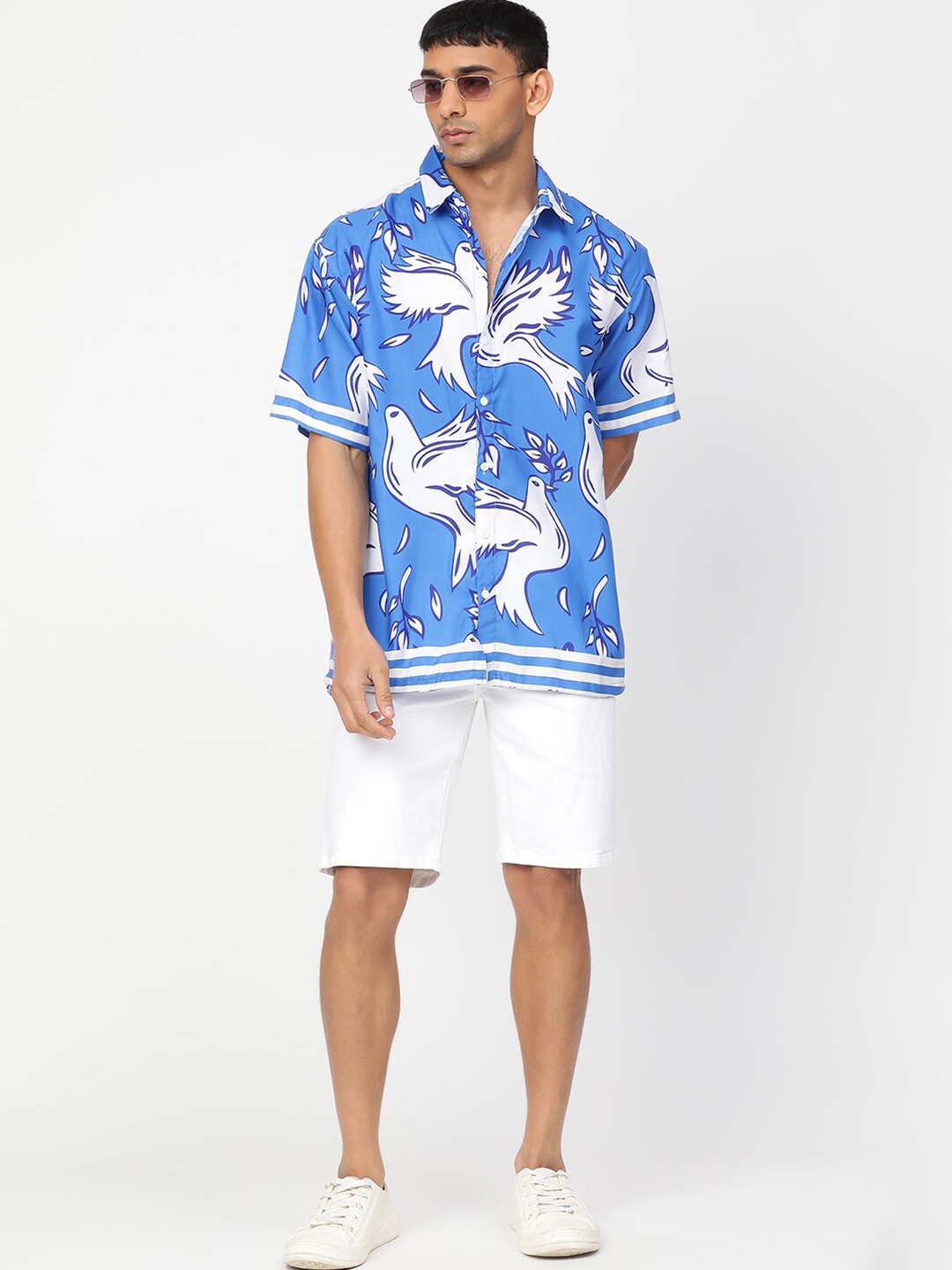 

HEMSTERS Men Comfort Floral Opaque Printed Casual Shirt, Blue