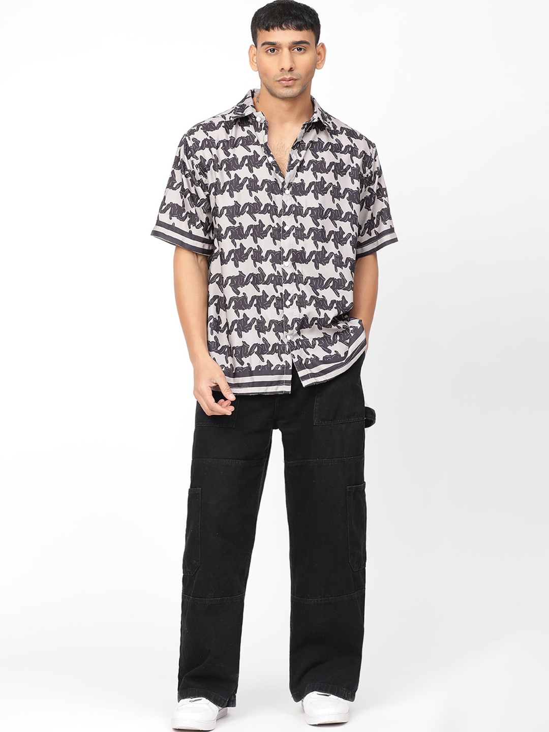 

HEMSTERS Men Comfort Opaque Printed Casual Shirt, Brown