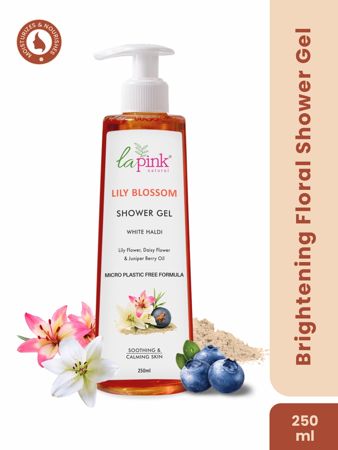 

La Pink Lily Blossom Sulphate Free Shower Gel for Soft, Glowing & Refreshing Skin - 250 ml, White