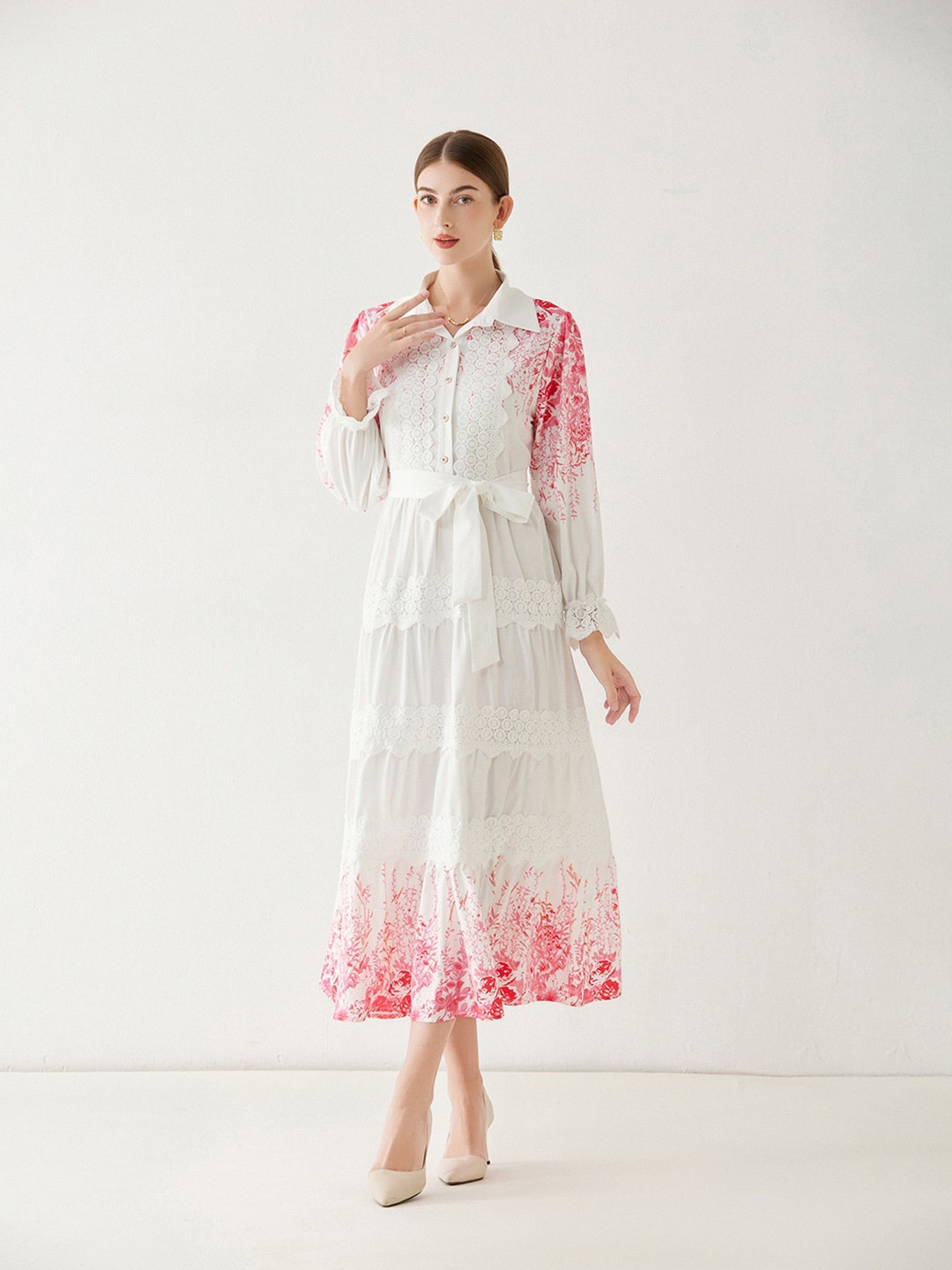 

JC Collection A-Line Midi Dress, White