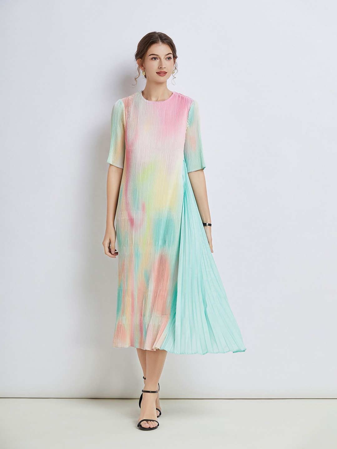 

JC Collection Printed A-Line Midi Dress, Multi