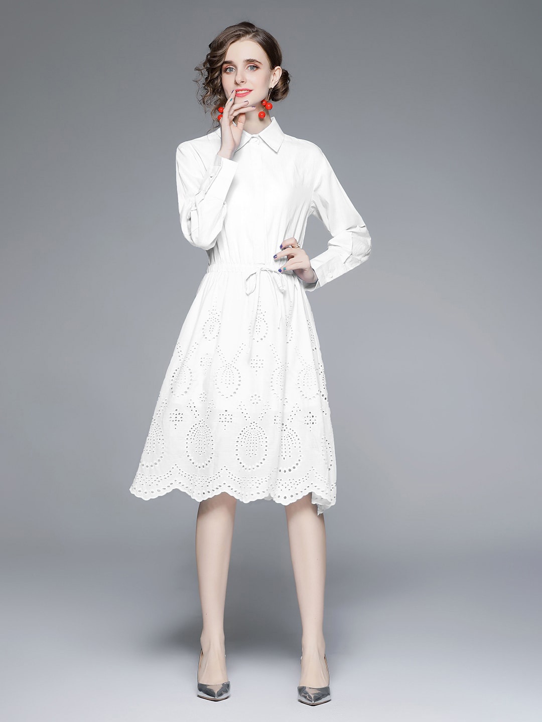 

JC Collection Shirt Dress, White