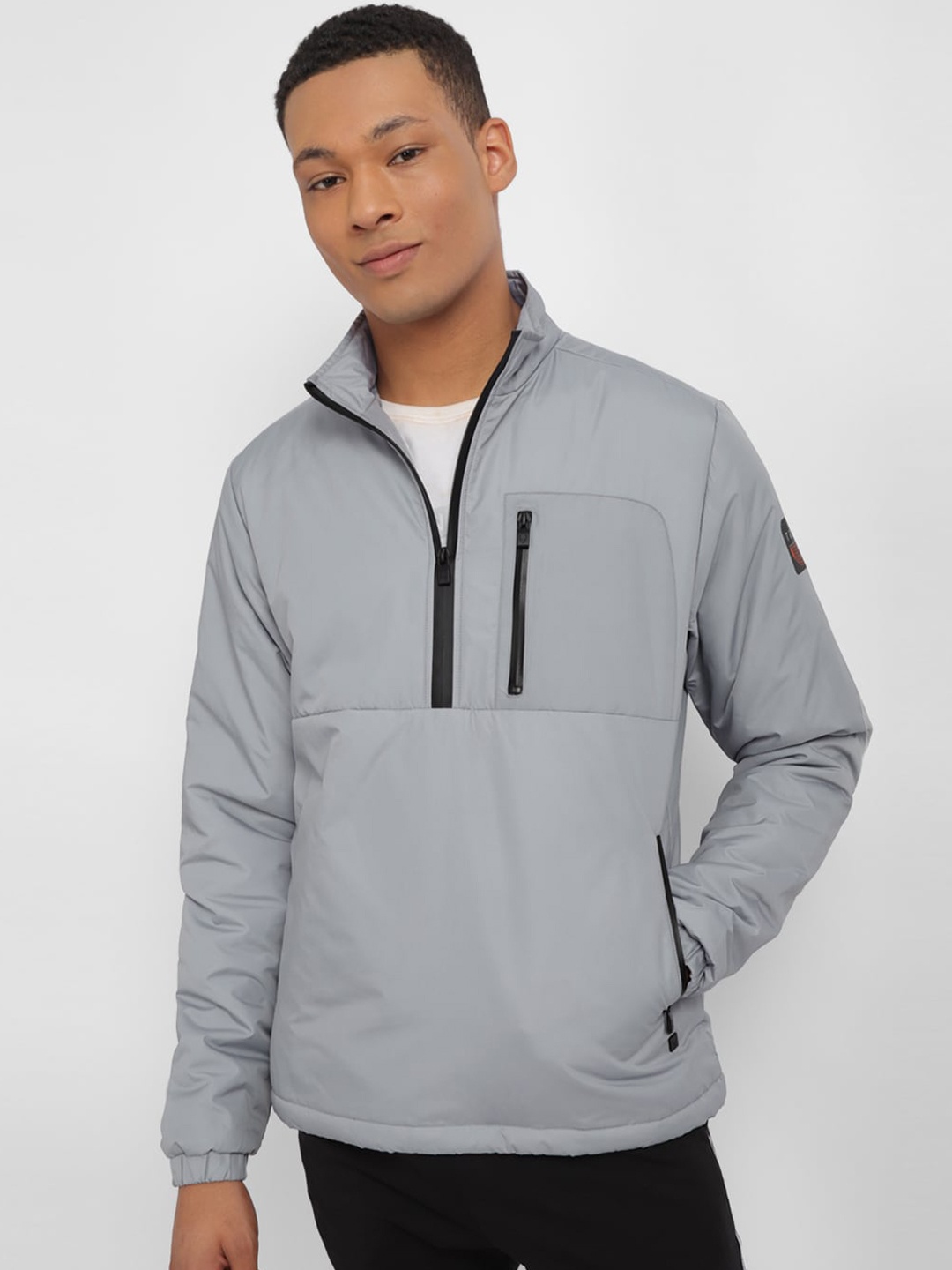 

Allen Solly Tribe Men Colourblocked Crop Sporty Jacket, Grey