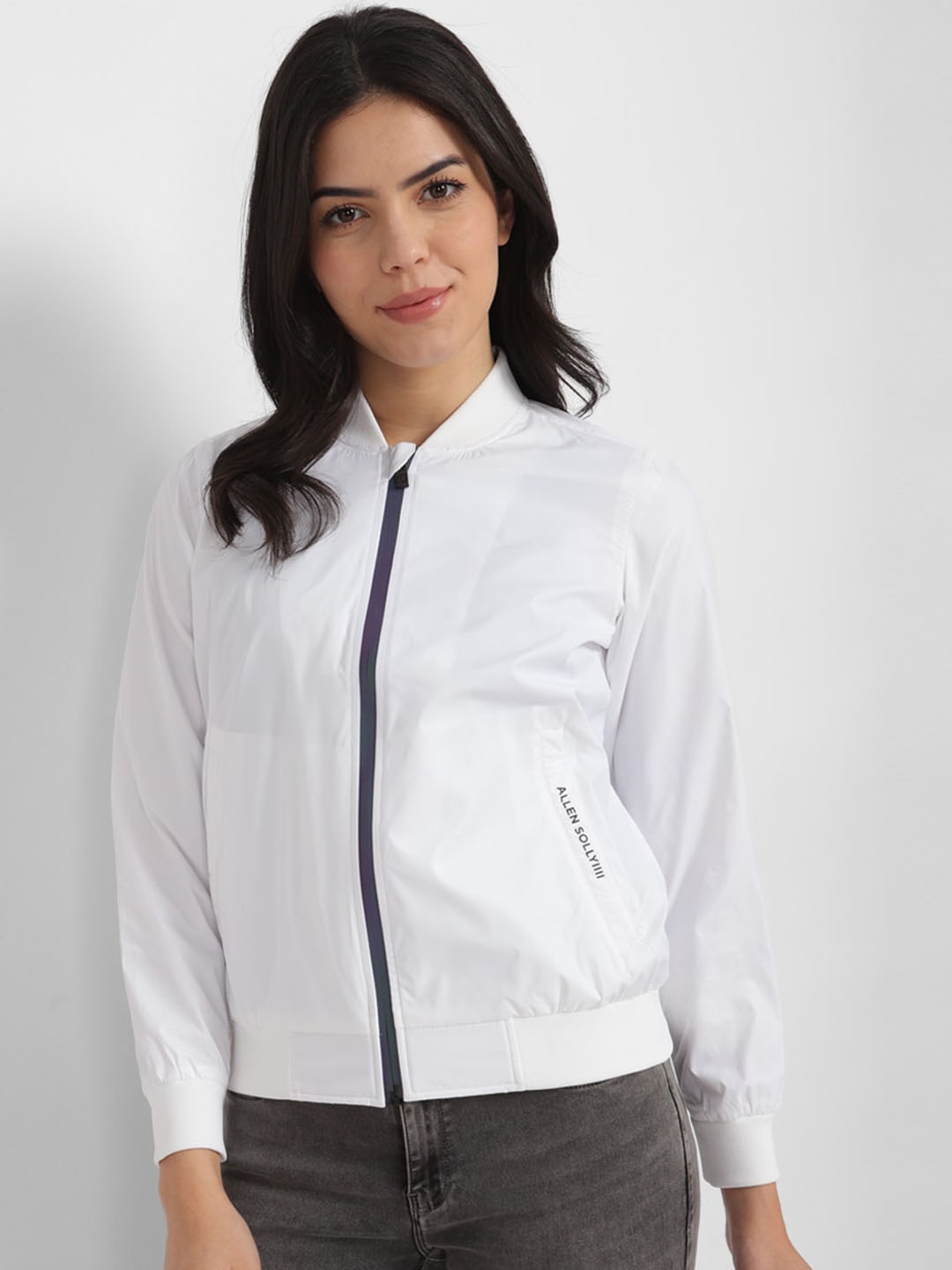 

Allen Solly Woman Women Bomber Jacket, White