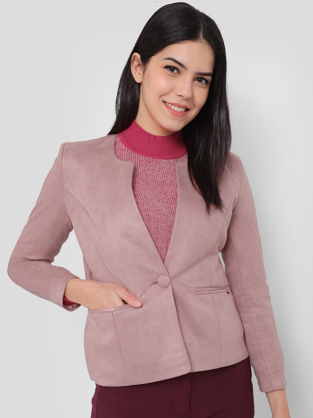 

Allen Solly Woman Women Floral Tailored Jacket, Pink