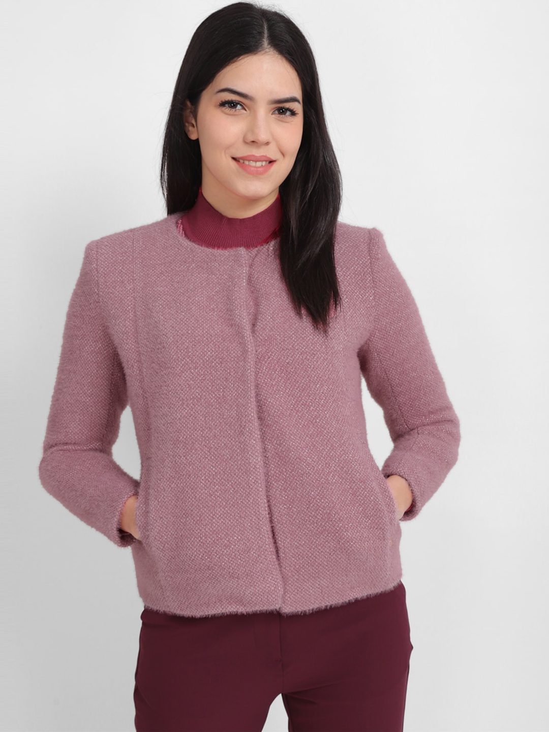 

Allen Solly Woman Women Open Front Jacket, Pink
