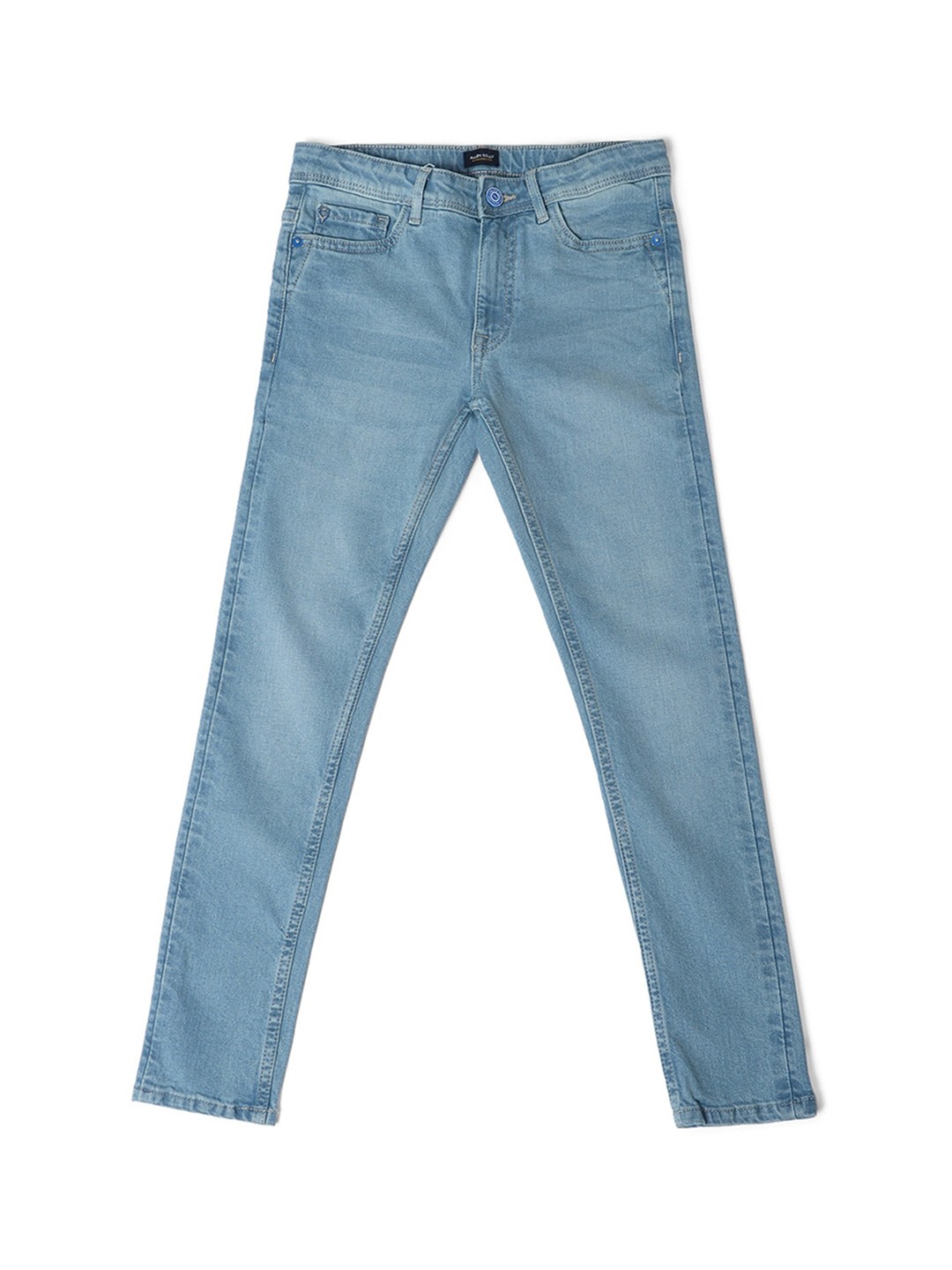 

Allen Solly Junior Boys Skinny Fit Low Distress Light Fade Jeans, Blue