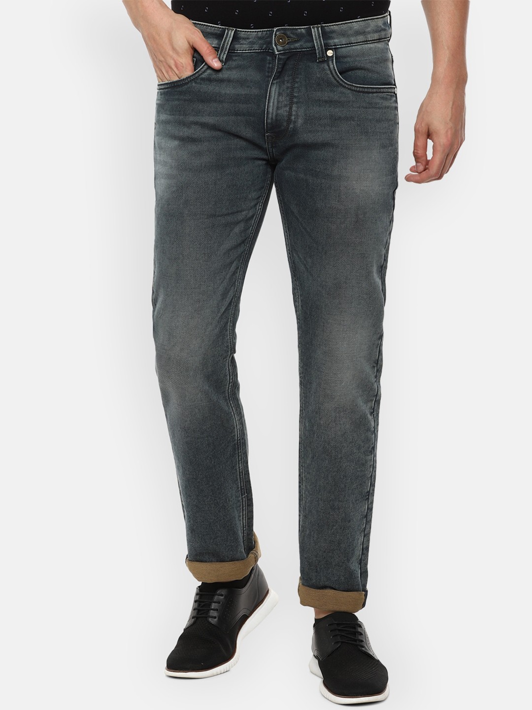 

Louis Philippe Jeans Men Slim Fit Heavy Fade Jeans, Grey