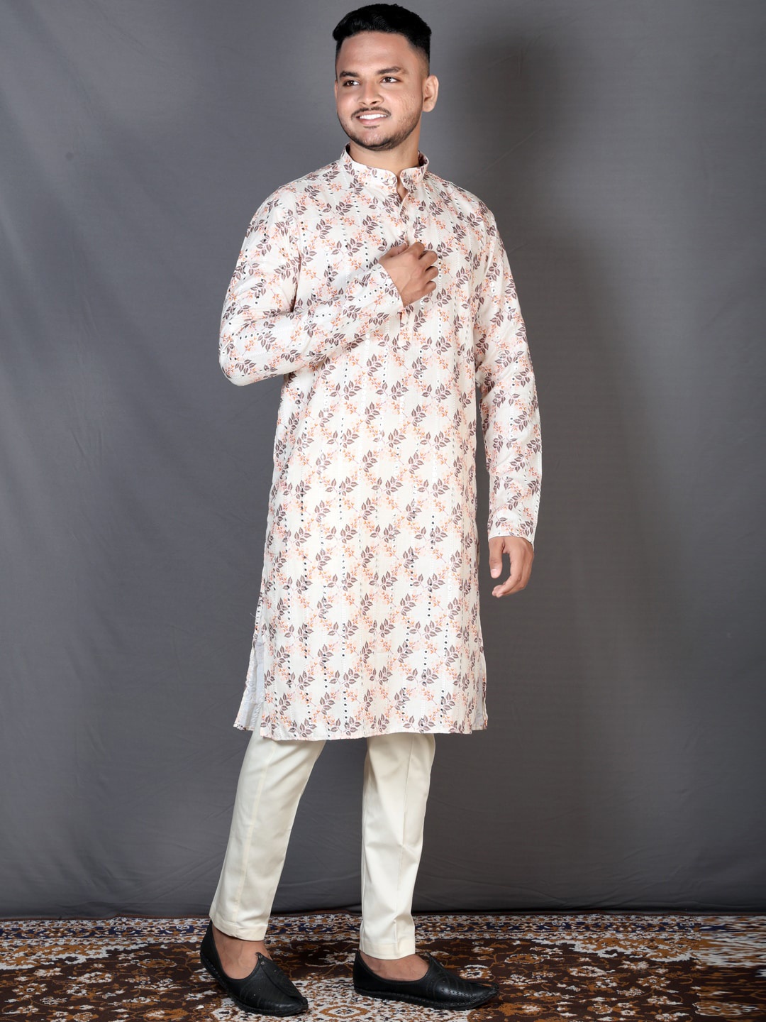 

KAFNII Men Ethnic Motifs Printed Kurta, Multi