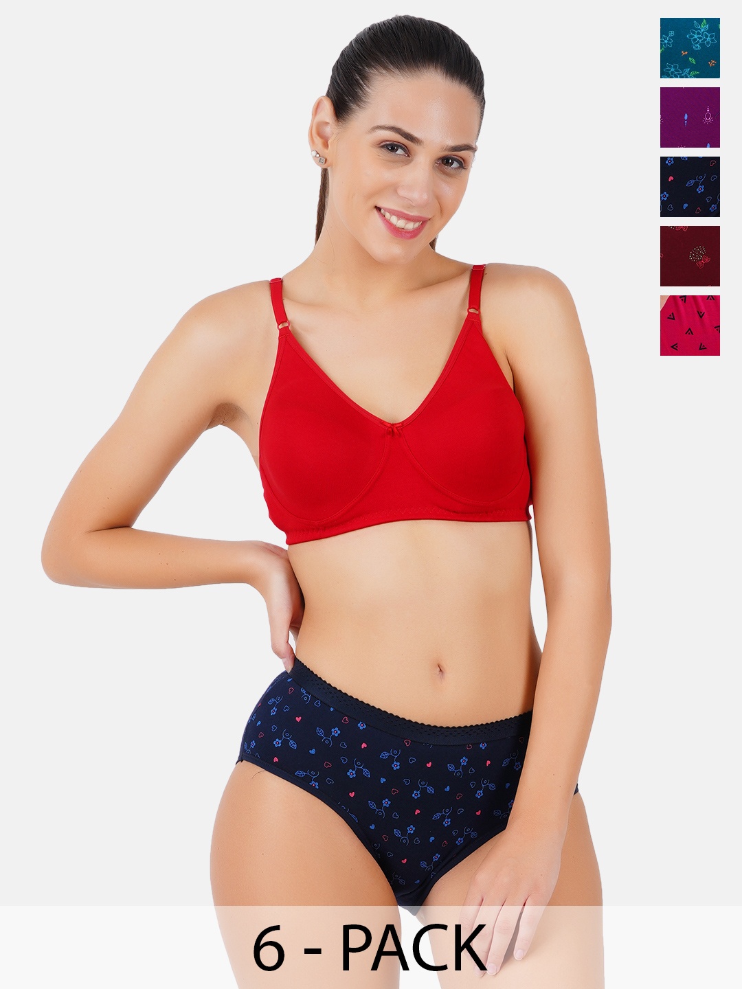 

Ramraj Pack Of 6 Assorted Basic Briefs WomensPantiesPretyR