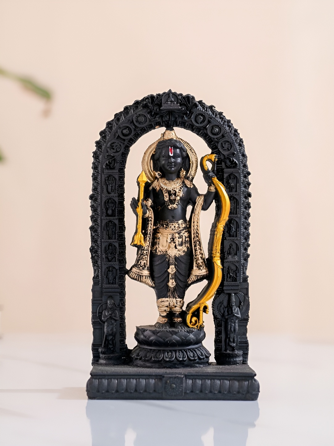 

DecorTwist Black Ram Lalla Ayodhya Religious Idol Showpiece