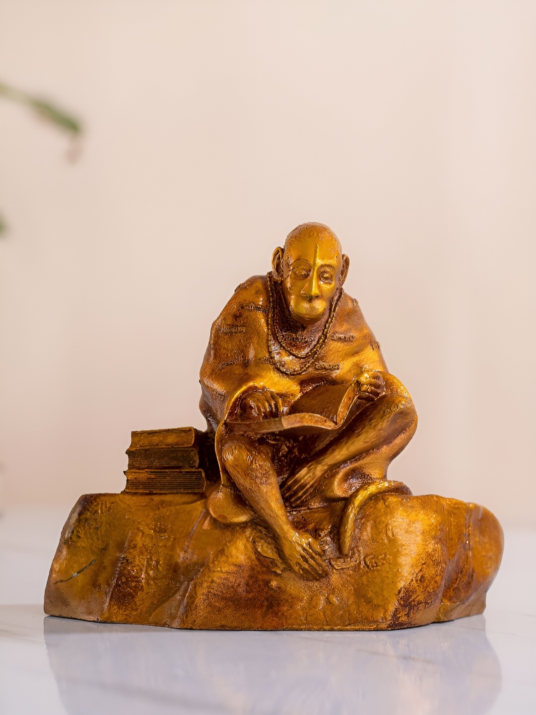 

DecorTwist Gold-Toned Ramayani Hanuman Religious Idol Showpiece