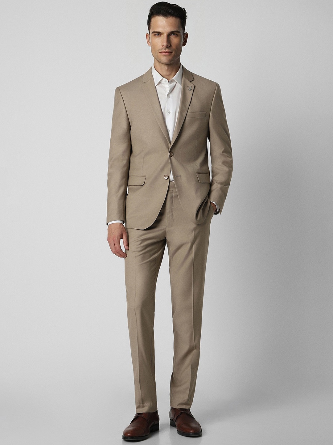 

Van Heusen Slim-Fit Single-Breasted Two-Piece Formal Suit, Khaki