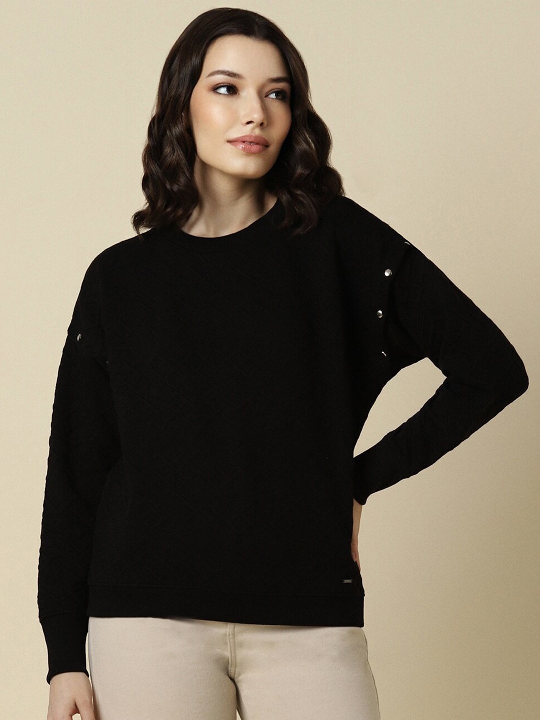 

Allen Solly Woman Long Sleeves Pullover Sweater, Black