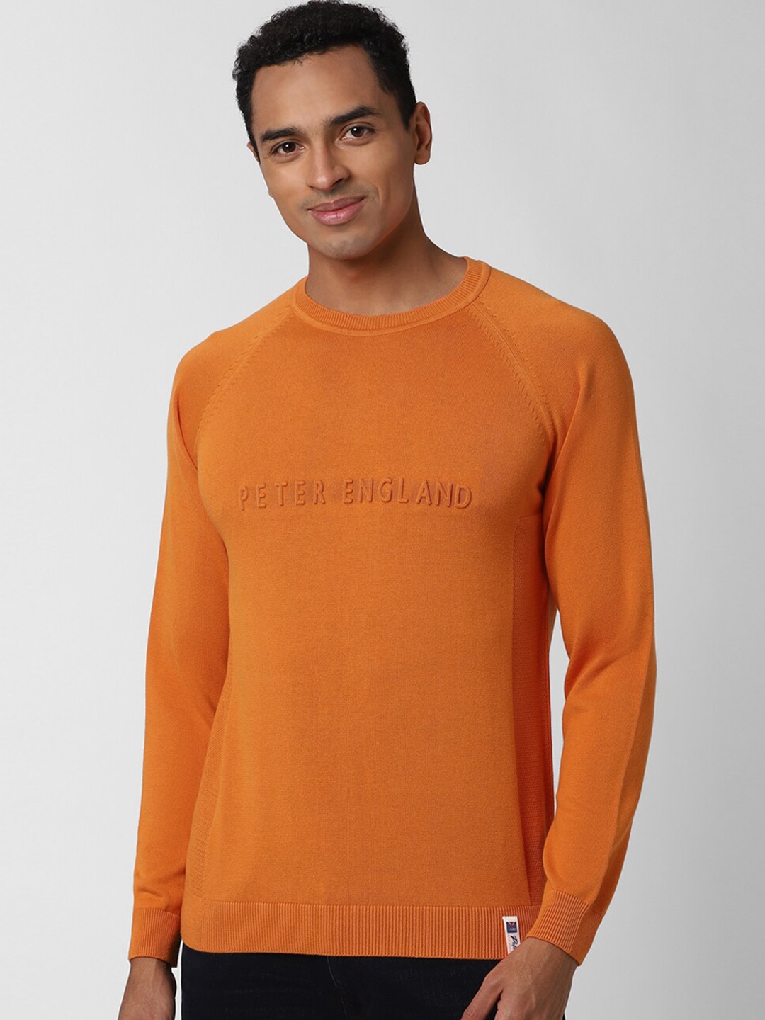 

Peter England Casuals Round Neck Pure Cotton Pullover Sweater, Orange