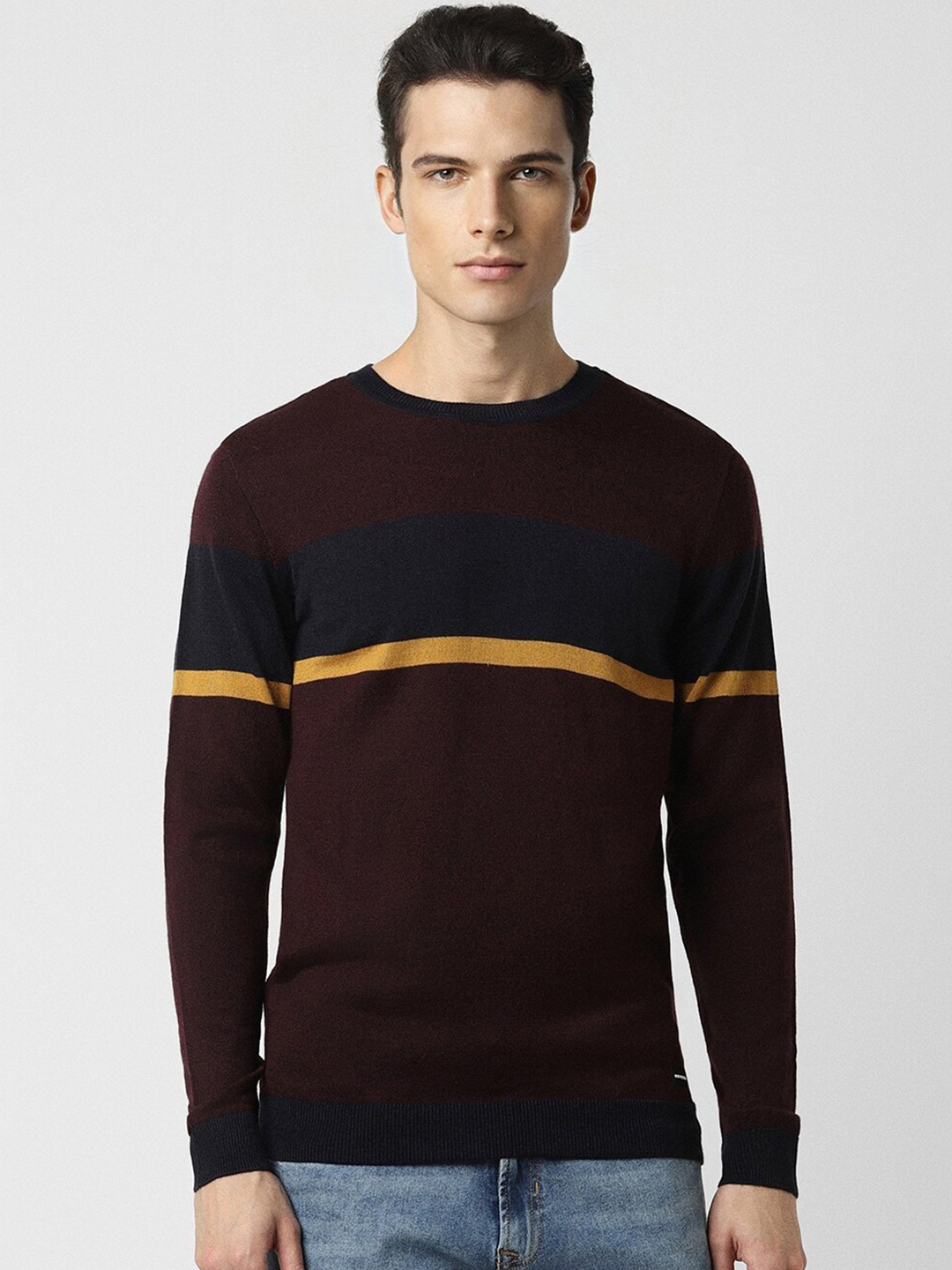 

Van Heusen Sport Colourblocked Acrylic & Wool Pullover, Maroon