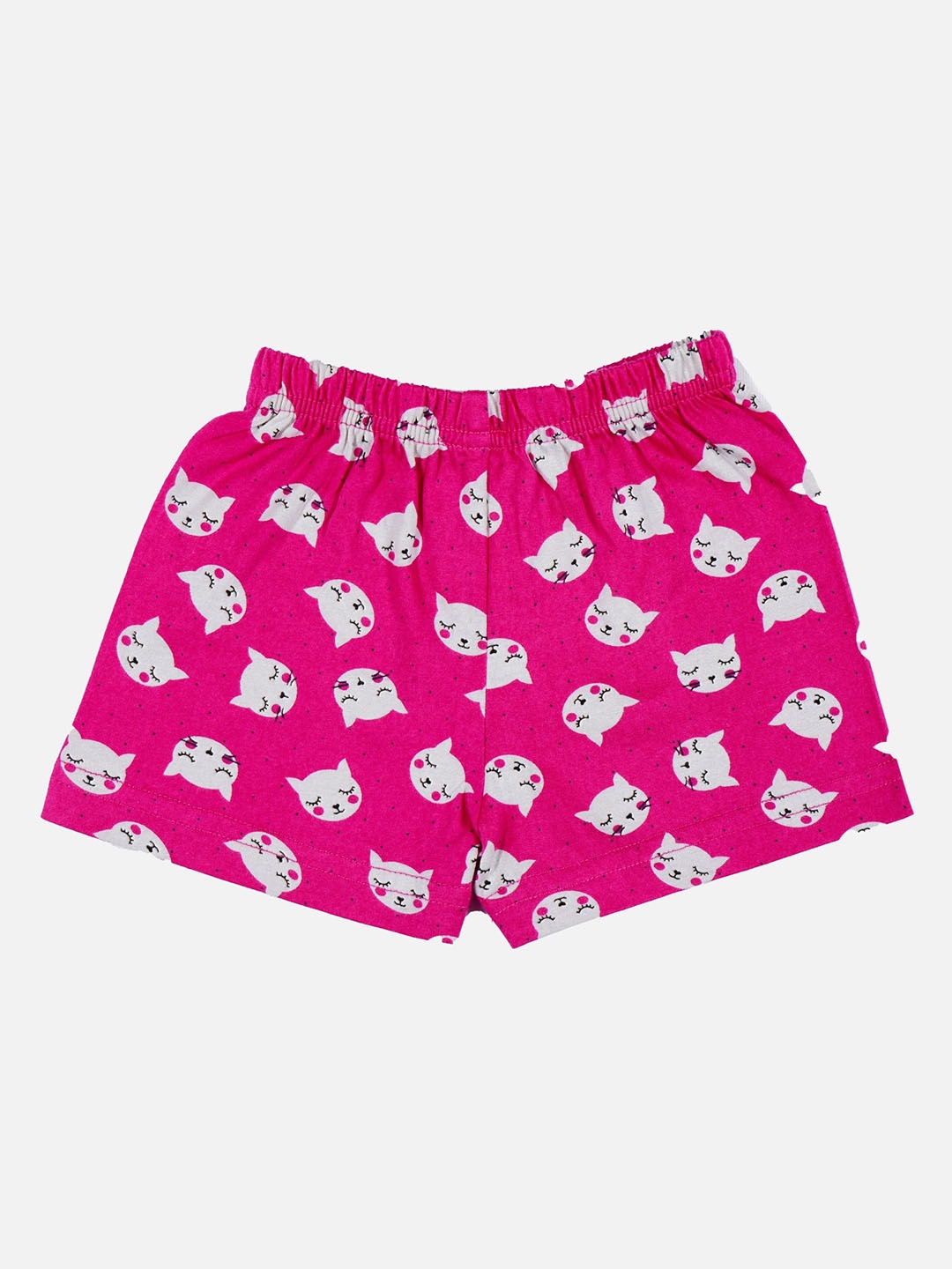 

Bodycare Kids Girls Mid-Rise Printed Cotton Shorts, Fuchsia