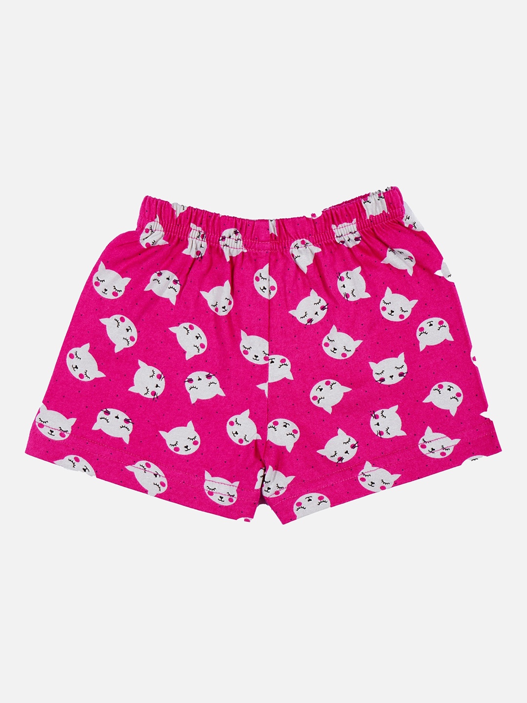 

Bodycare Kids Girls Mid-Rise Printed Cotton Shorts, Fuchsia