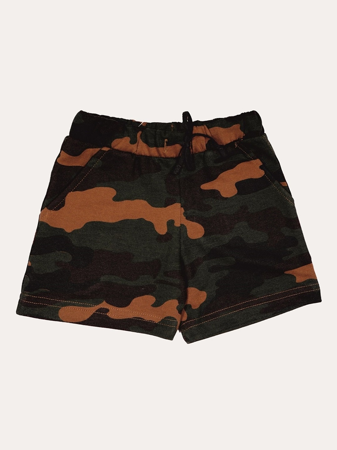 

Bodycare Kids Boys Mid-Rise Cotton Camouflage Printed Shorts, Green