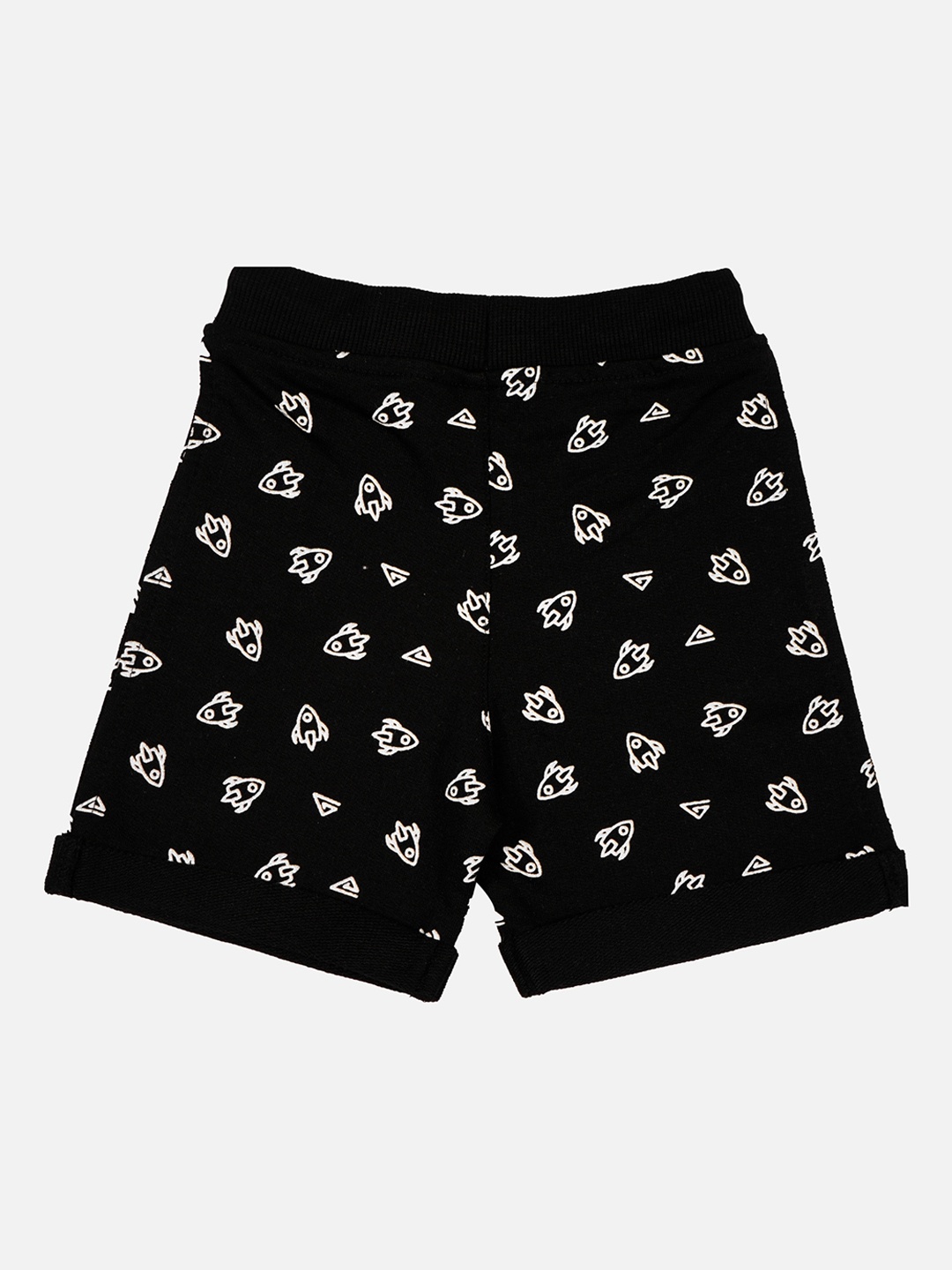 

Bodycare Kids Boys Mid-Rise Printed Cotton Shorts, Black